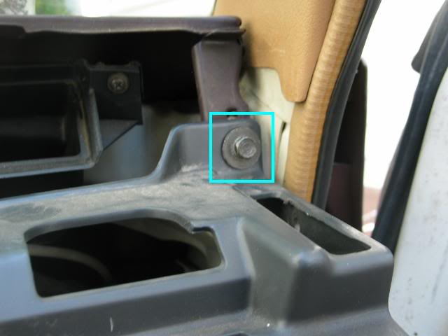 Screw located on passenger side top