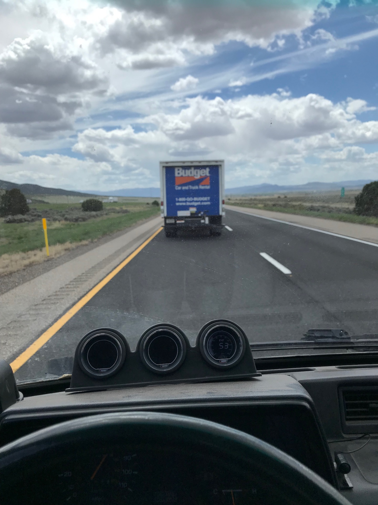 Our Budget moving truck on the interstate