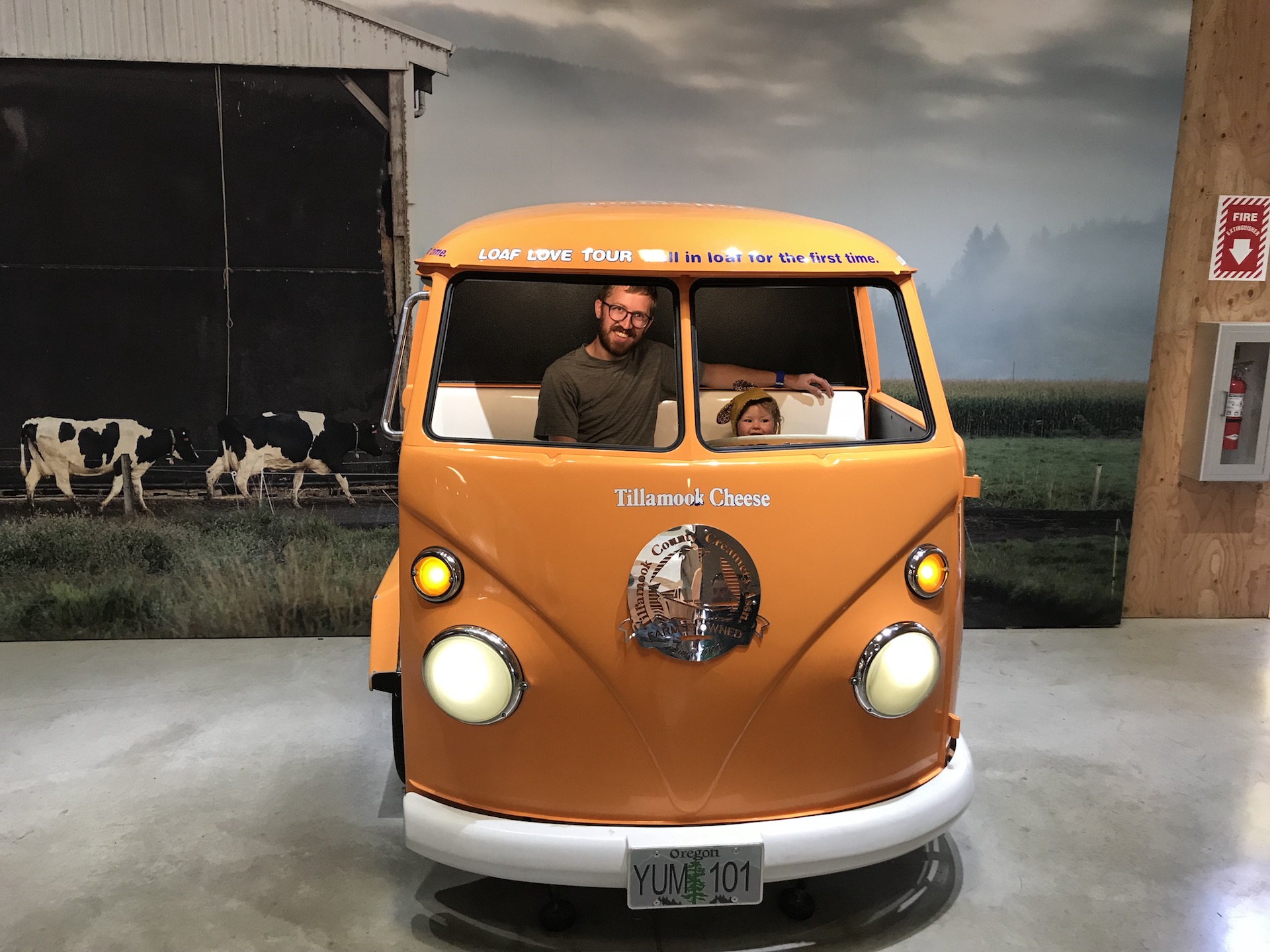 The Tillamook Cheese factory and VW bus photo prop